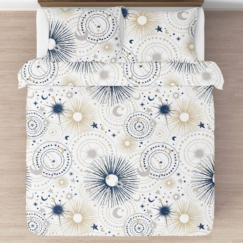 3pc Celestial Full/Queen Kids&#39; Comforter Bedding Set Navy and Blue - Sweet Jojo Designs, 4 of 8