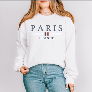 Simply Sage Market Embroidered Paris France Flag Sweatshirt - 1 of 4