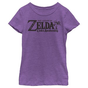 Girl's Nintendo Legend of Zelda Link's Awakening Switch Logo T-Shirt - 1 of 3