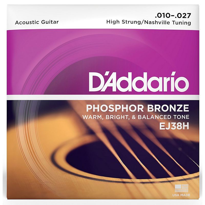D'Addario EJ38H High Strung/Nashville Tuning 10-27 Acoustic Guitar Strings, 1 of 7