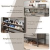Shoe Storage Cabinet with 2 Flip Drawers, Metal Legs, and Adjustable Shelve - 3 of 4