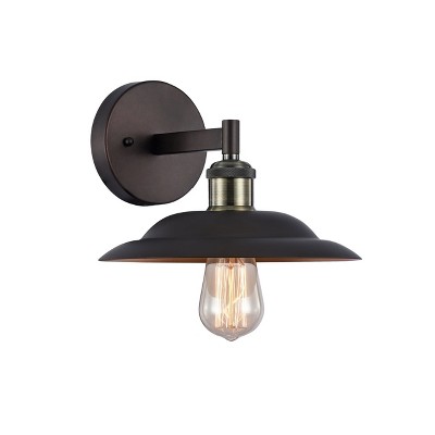 Chloe Lighting Karl Industrial-Style 1 Light Rubbed Bronze Wall Sconce 10" Wide