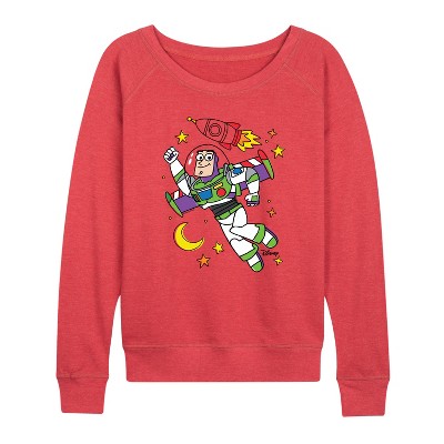 Women's - Disney - Spaced Out Lightweight French Terry Wide Neck Long Sleeve Shirt