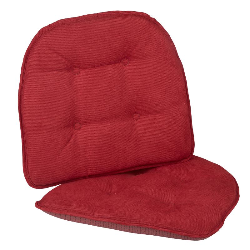 Gripper Set of 2 Non-Slip 15&#34; x 16&#34; Twillo Tufted Chair Cushions - Red, 2 of 4
