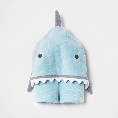 Baby Boys&#39; Critter Shark Hooded Towel - Cloud Island&#8482; Blue