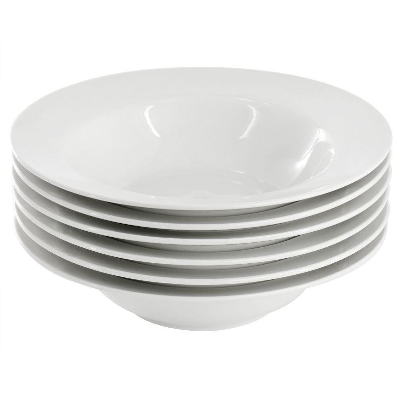 Our Table Simply White 6 Piece 8.7in Porcelain Soup Bowl Set in White, 2 of 6