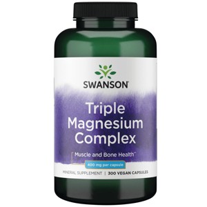 Swanson Triple Magnesium Complex Supplements, Promotes Healthy Mood & Sleep, Supports Your Heart Health & Nervous System, 400 mg - 1 of 4