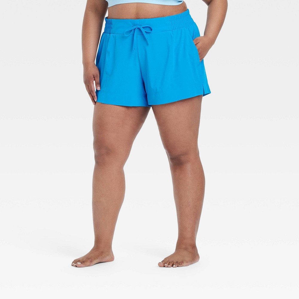 Women's Active Light Mid-Rise Shorts 4" - All In Motion™ Blue 1X