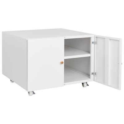 NicBex 2-Door Mobile File Cabinet with Adjustable Shelf,Steel Copier Stand Mobile Pedestal File Printer Stand for Home Office Printing Areas