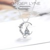 Cat on Moon Necklace for Women Kitten Pendant and Chain Cubic Zirconia Ginger Lyne Collection - 2 of 4