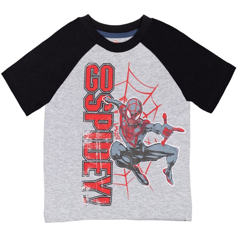 Marvel Avengers Spider-Man Black Panther Iron Man Hulk Captain America  2 Pack Graphic T-Shirts Toddler to Big Kid, 3 of 8