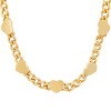 Steeltime Ladies stainless steel cuban heart link necklace. Color Options: Silver, Gold, Rose Gold - 2 of 4