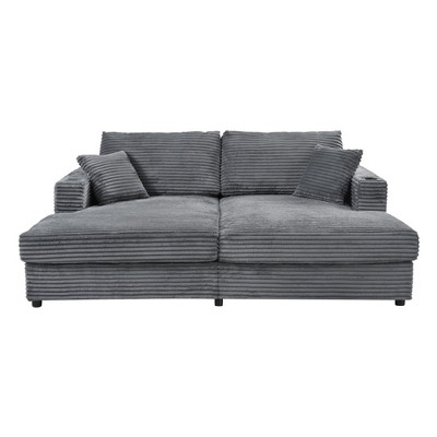 GlasFlength Sectional Sofas, Modern and Classic, Comfortable Corner Couch, Ideal for Open Spaces, Gray, 86.5"*62"*34.5"
