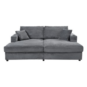GlasFlength Sectional Sofas, Modern and Classic, Comfortable Corner Couch, Ideal for Open Spaces, Gray, 86.5"*62"*34.5" - 1 of 4