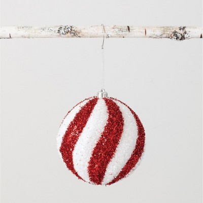 Sullivans Candy Ball Ornament 6"H Red