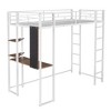 NicBex Twin Size Loft Bed with 2 Shelves and Desk,Loft Bed Frame with Ladder,Bed Frame for Adults,Kids,Box Spring Not Required - 4 of 4