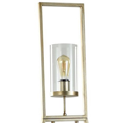 Laslo Black Steel 3-Tier Glass Hurricane Floor Lamp