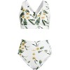 Lands' End Women's Chlorine Resistant V-neck Midkini Swimsuit Top and High Leg High Waisted Bottoms 2 Piece Set - 3 of 4