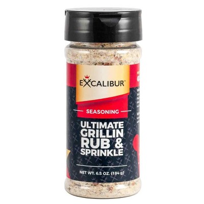 Excalibur Seasoning Ultimate Grillin Rub and Sprinkle Seasoning - 6.5oz Shaker Bottle