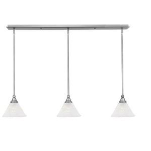 Toltec Lighting Any 3 - Light Chandelier in  Brushed Nickel with 7" Gold Ice Shade - 1 of 1