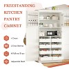 KTMBDW Kitchen Pantry Cabinet, Pantry Storage Cabinet with Adjustable Shelves and 8 Pull-out Trays, Sideboard Buffet Cupboards Storage Shelf - 3 of 4
