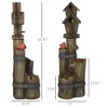 VisioGear Bird Baths, Cascading Garden Waterfall Bird Bath with 3-Tier Tree Trunk, Outdoor Fountain with Birdhouse for Porch, Brown, 11"*10.75"*34.75" - 3 of 4