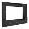 TinyHomieWall Unit Entertainment Center Bookshelves TVs up to 80 Modern TV Stand Tempered Glass Doors Living Room - 3 of 4
