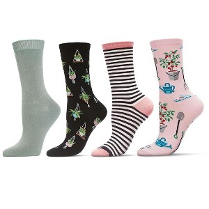 MeMoi 4 Pair Bundle Women's Novelty Crew Socks - 1 of 1