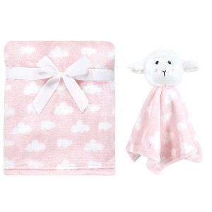 Hudson Baby Infant Girl Plush Blanket with Security Blanket, Sheep, One Size - 1 of 4