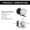DORESshop 1-Light Black Globe Wall Sconce with Frosted Glass Shade Modern Bath Vanity Light - 4 of 4