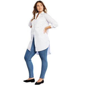 June + Vie by Roaman's Women's Plus Size Poplin La Vie Max Tunic - 1 of 4