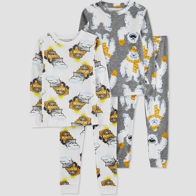 Image of Carter's Just One You® Toddler Boys' 4pc Long Sleeve Trucks and Polar Bears Pajama Set - Brown 12M