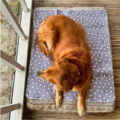 rocket &#38; rex Bone Print Washable Reusable Pee Pads for Dogs - L - Gray - 2ct_9