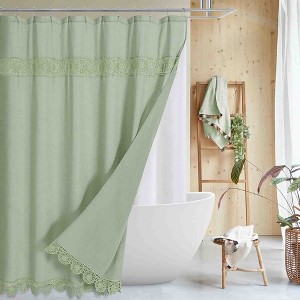 BAGOKIE 72"x72" Boho Linen Blend Shower Curtain - 1 of 4