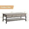 Modern Fluted Coffee Table, 48'' Modern Oval Coffee Table with Drawer, Faux Marble Top - 2 of 4