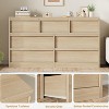 Drawer Dresser for Bedroom, 46in Wide Natural Oak with Large Storage, Wooden Dresser Organizer for Living Room, Nursery, Entryway - 4 of 4