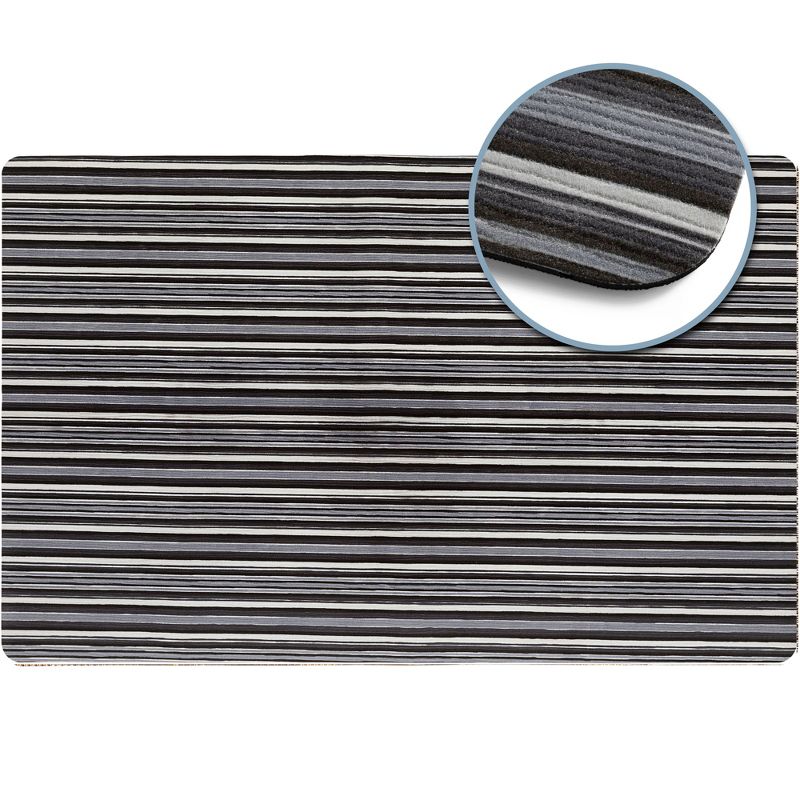 SoHome Smooth Step Striped Machine Washable Low Profile Stain Resistant Non-Slip Versatile Utility Kitchen Mat, 5 of 9