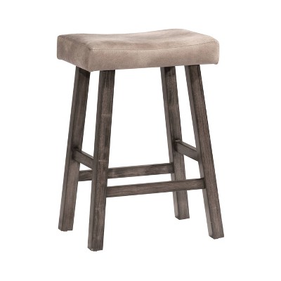 26" Saddle Wood Backless Counter Height Barstool Rustic Gray - Hillsdale Furniture