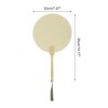 Unique Bargains Portable Double-Sided Long Handle Round Xuan Paper Folding Fan 1Pc - 2 of 4