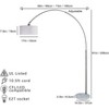 VYNXARIA 81" Tall White Single Arch Floor Lamp with Elegant Marble Base for Contemporary Home Decor - 2 of 4