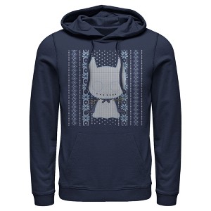 Men's Batman Ugly Christmas Chibi Snow Bat Pull Over Hoodie - 1 of 3