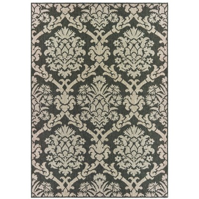 Oriental Weavers Latitude 8020K Grey/ Charcoal Indoor/Outdoor Area Rug - 6'7" x 9'2"