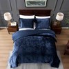 BAGOKIE 3 Pieces Crushed Velvet Bed in a Bag Comforter Set for All Season, - 3 of 4