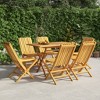 vidaXL Solid Teak Wood Folding Patio Chairs, Set of 6 - Brown Wood Chairs for Outdoor Garden, Balcony, Deck, or Patio - 2 of 4