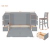 Full/Twin Size Wooden Murphy Bed Wall Bed with Drawers, Cabinets, USB Ports, and Stool 4S -ModernLuxe - 3 of 4
