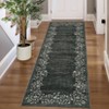 Modern Machine Washable Area Rugs Floral Printed Floor Carpet Non Slip Backing Stain Resistant Indoor Soft Mat - 2 of 4