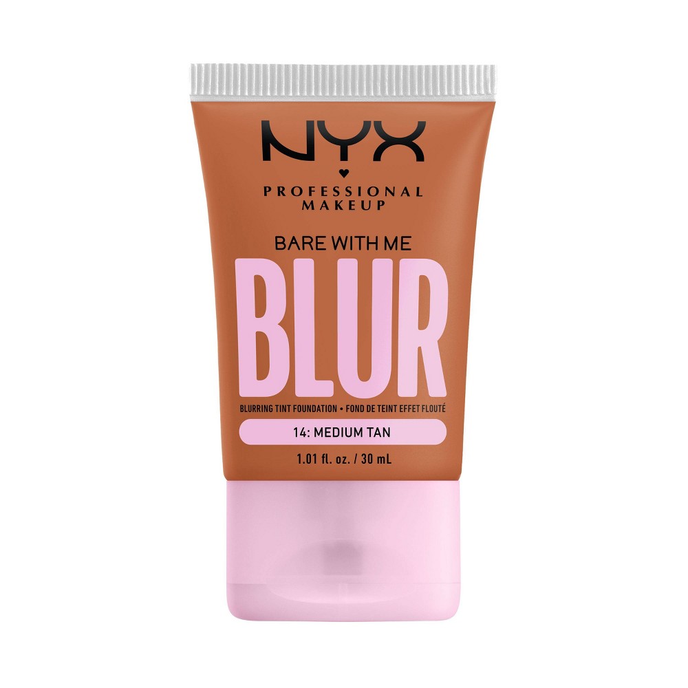 Photos - Foundation & Concealer NYX Professional Makeup Bare With Me Blur Tint Soft Matte Foundation - 14 Medium Tan - 1.01 fl oz: Medium Buildable Coverage 