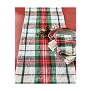 tagltd 14.5" x 72" Christmas Red, Green & White Plaid Table Runner - 2 of 2