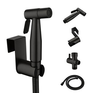 Cobbe Handheld Sprayer Kit for Personal Hygiene and Cleaning Bidet Sprayer for Toilet with Hose Matte black - 1 of 4