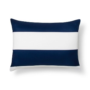 Blue Rugby Stripe Pillow Sham (Standard) - Room Essentials